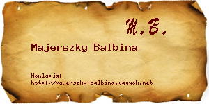 Majerszky Balbina névjegykártya